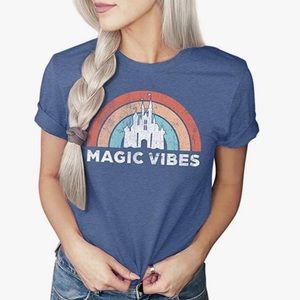 Magic Vibes Blue Disney Shirt | Cute Vacation Shirt For Disney Size Small